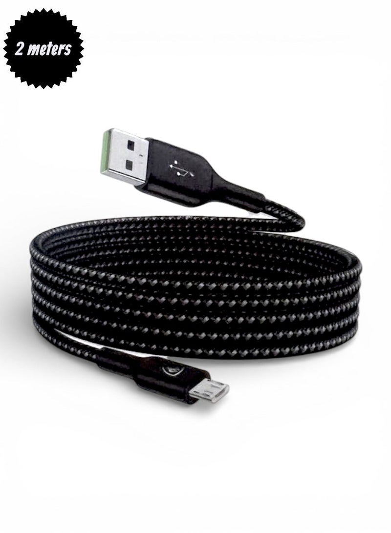 Original and high quality USB A to Micro charger cable from Spon, 2 meters, compatible with Android devices and also supports charging for Sony Handy 4